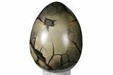 Septarian Dragon Egg Geode - Black Crystals #124472-3